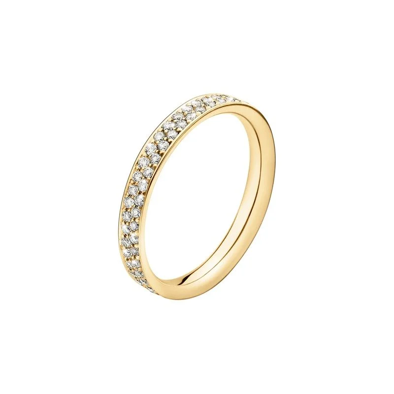 women’s diamond solitaire rings-Magic 18K Gold Ring w. Pavé Diamonds