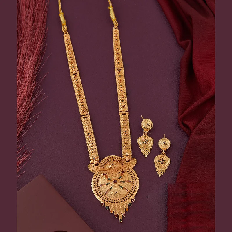 women’s personalized necklaces-Kalpna Sales Gold Plated Meenakari Necklace Set