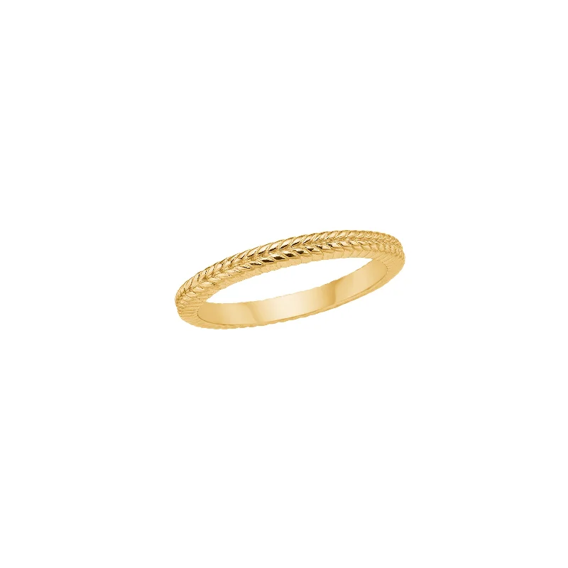 women’s bold rings-18K Gold Plated Ring w. Herringbone details