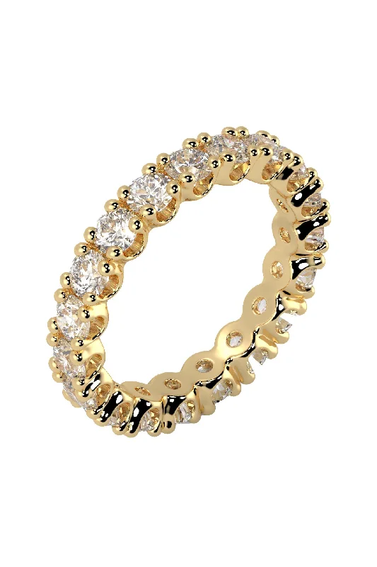 women’s luxury diamond rings-Eternity Band 0.10ct 18K Gold Ring w. Lab-Grown Diamonds