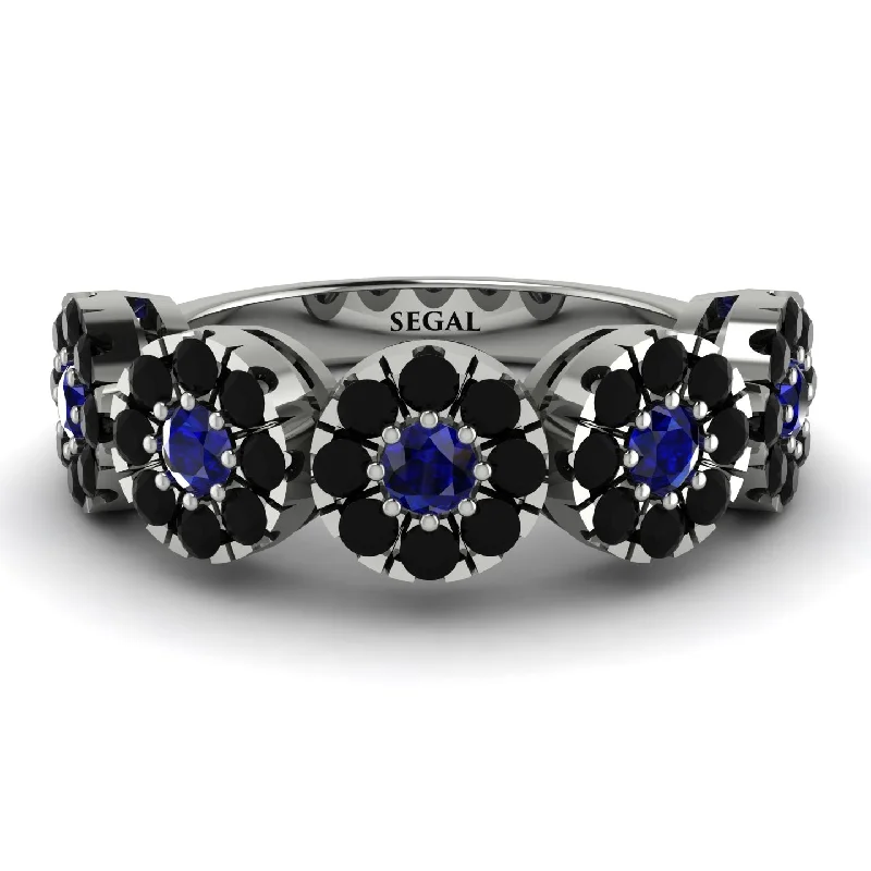 women's alternative engagement rings-Sapphire Blossom Of Eternity Wedding Ring - Yaretzi No. 45