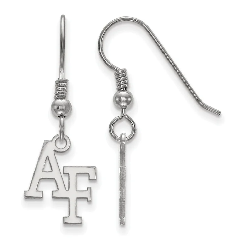 women's gemstone earrings-Sterling Silver Air Force Academy Dangle Earring