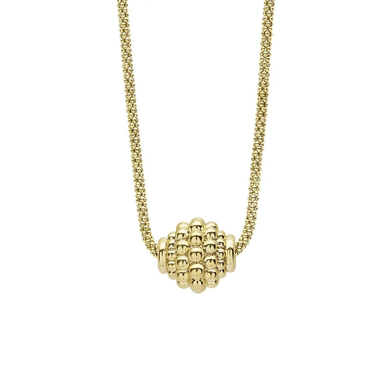 women’s vintage necklaces-Caviar Ball Pendant Necklace