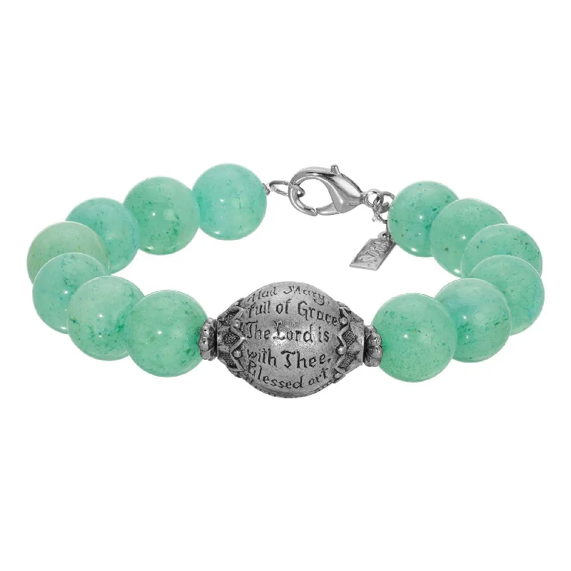 women's sporty bracelets-Symbols Of Faith Round Gemstone Prayer Bead Bracelet