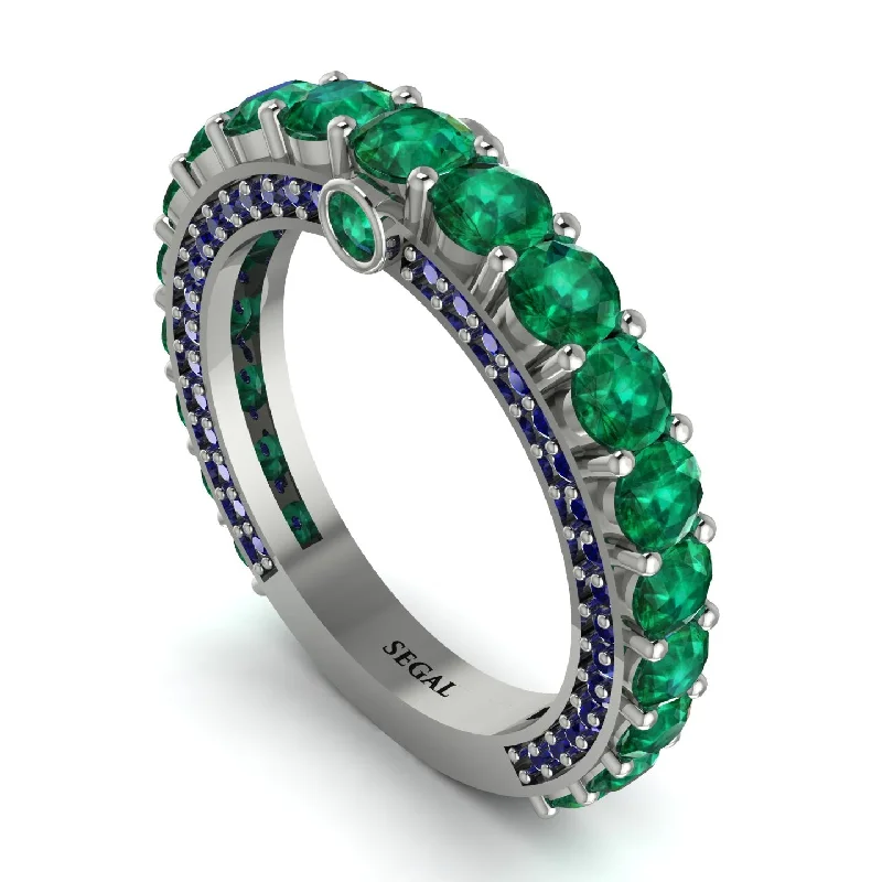 women's alternative engagement rings-Emerald Eternal Love Wedding Ring - Anaya No. 66