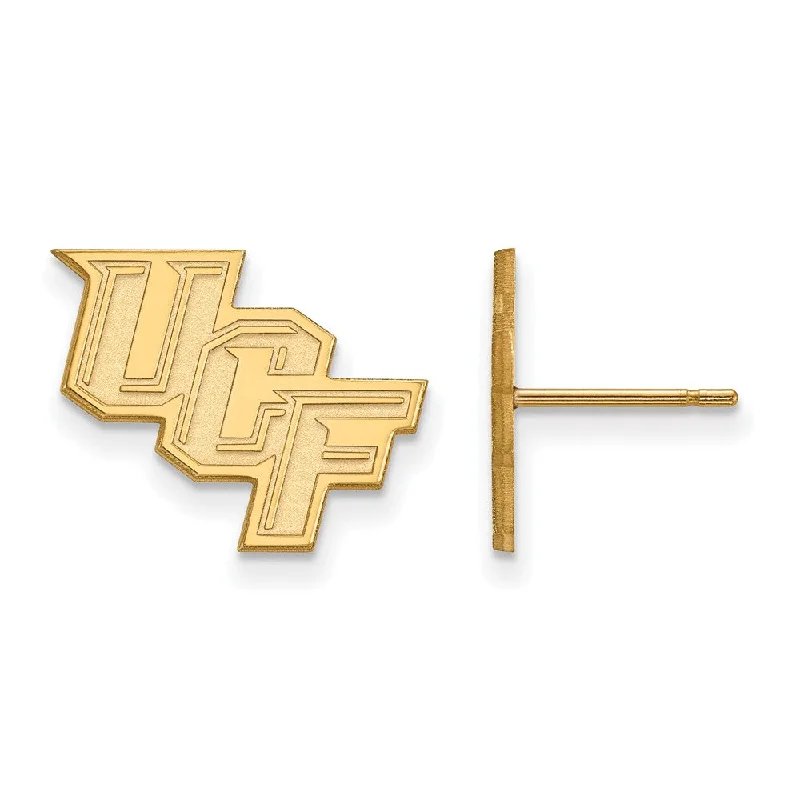 women's stud earrings-14k Gold Plated Silver Univ. of Central Florida Post Earring