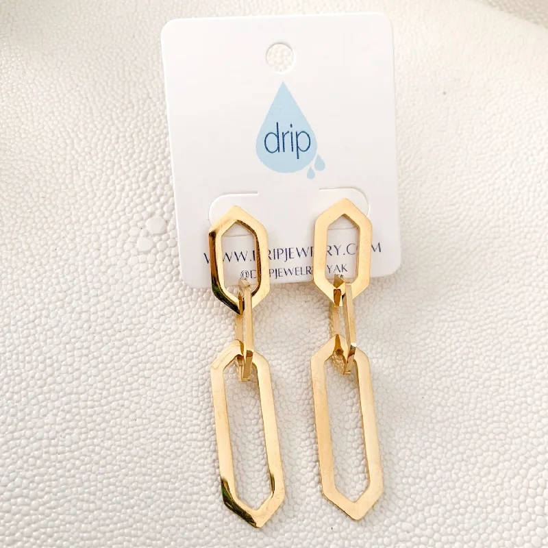 women's name earrings-Geo Dangles